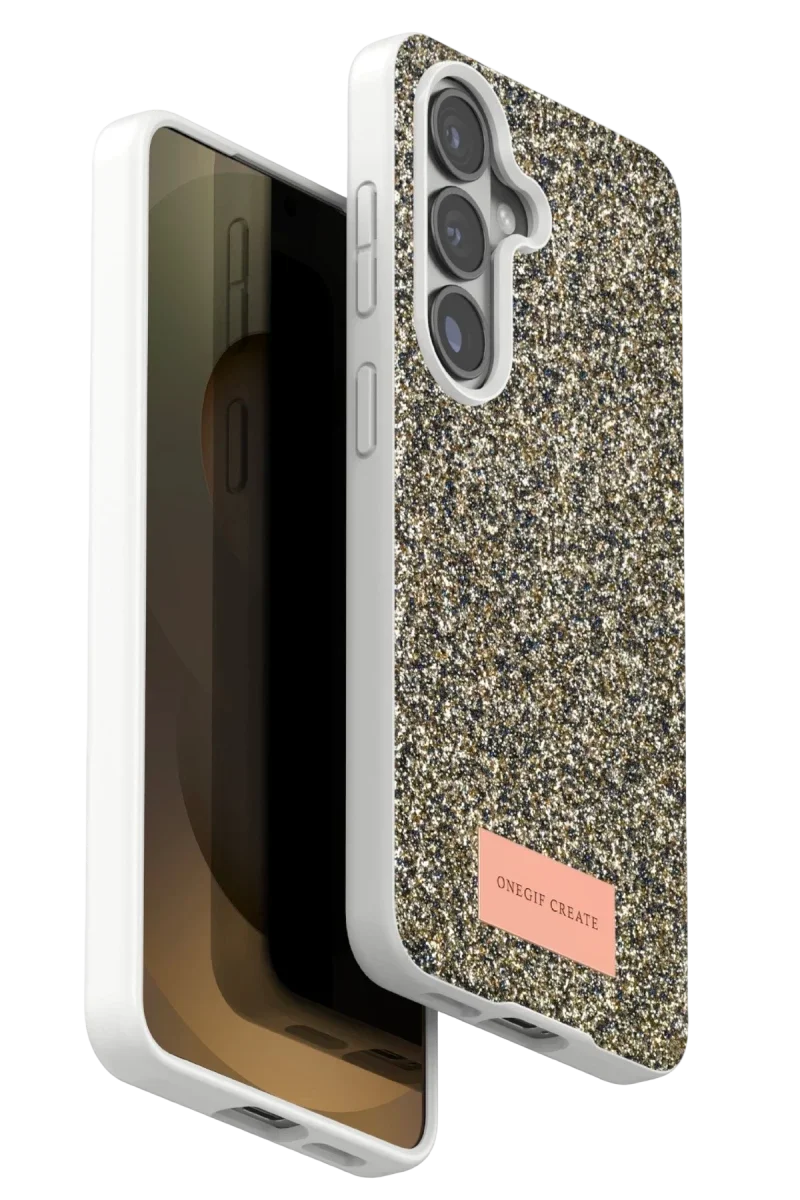 Onegif Samsung Galaxy S26 Bright Simli Kapak - Gold