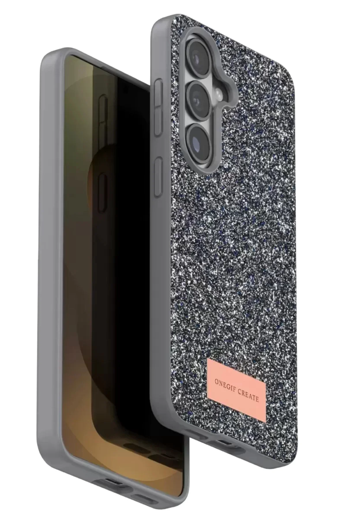 Onegif Samsung Galaxy S26 Plus Bright Simli Kapak - Gümüş
