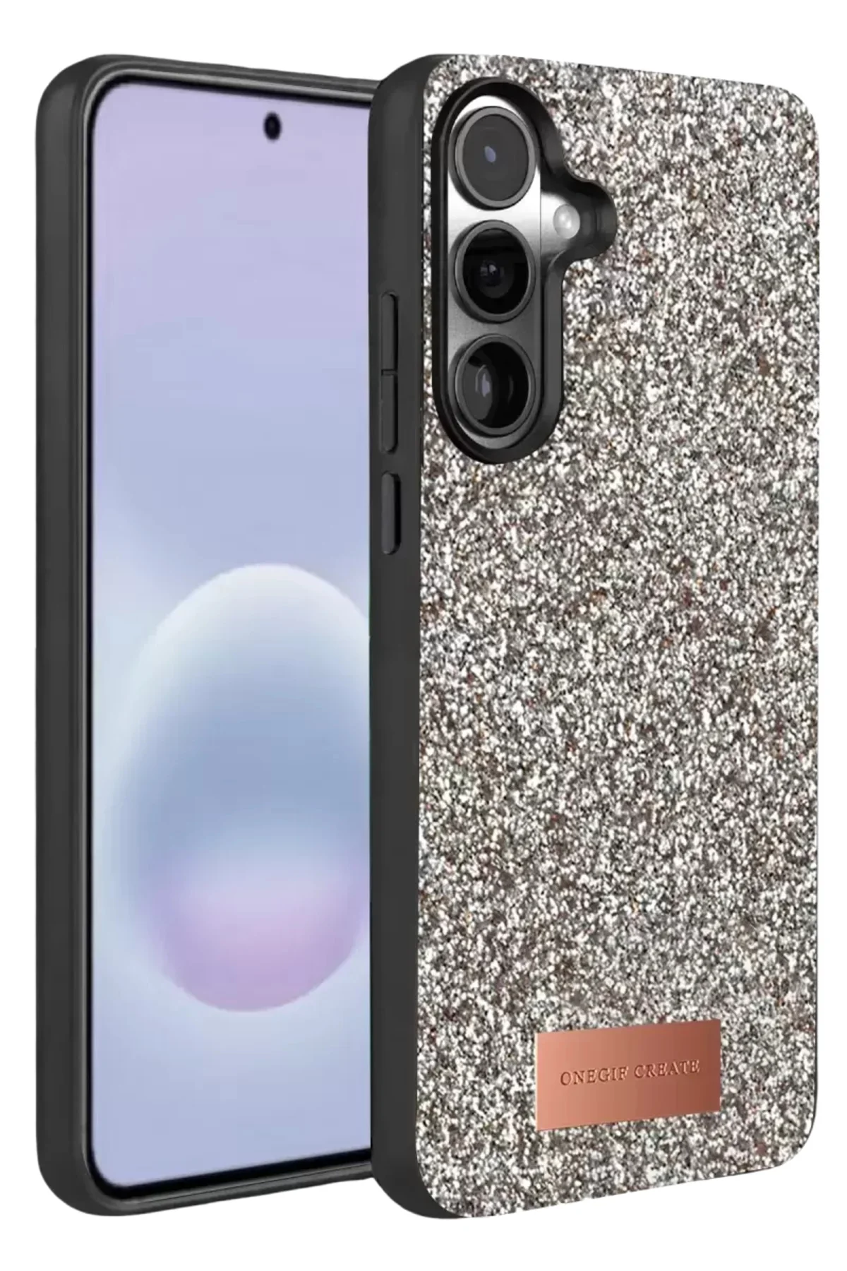 Onegif Samsung Galaxy A37 5g Bright Simli Kapak - Gümüş