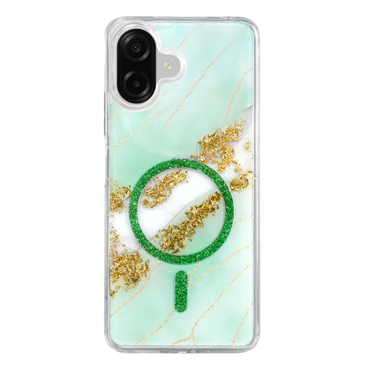 Onegif Samsung Galaxy A07 4G Lotus Simli Magsafe Kapak - Yeşil