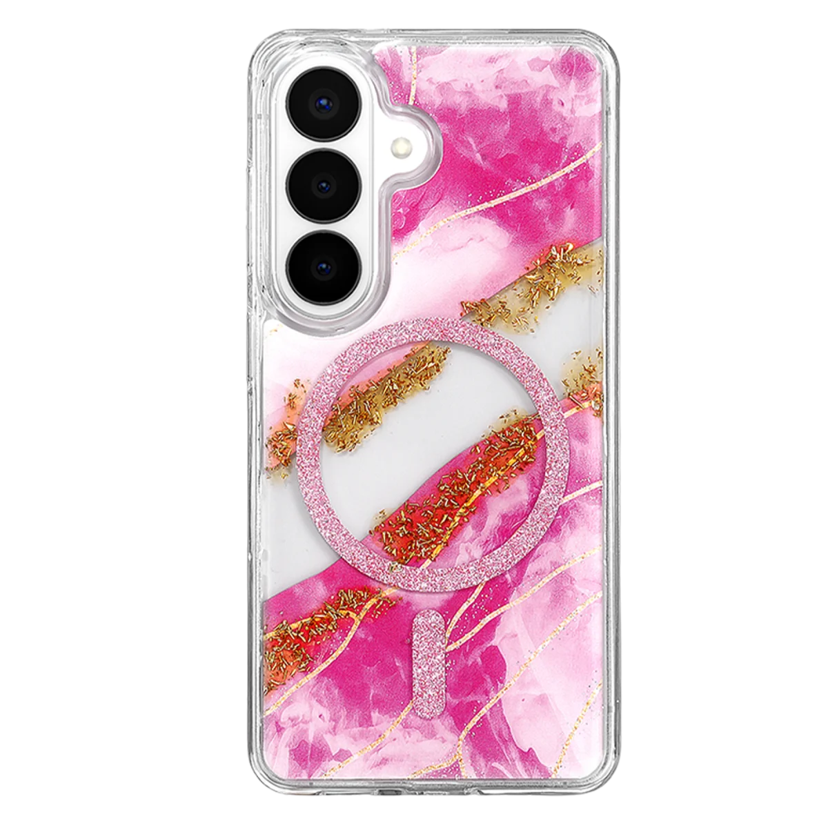 Onegif Samsung Galaxy S26 Lotus Simli Magsafe Kapak - Pembe