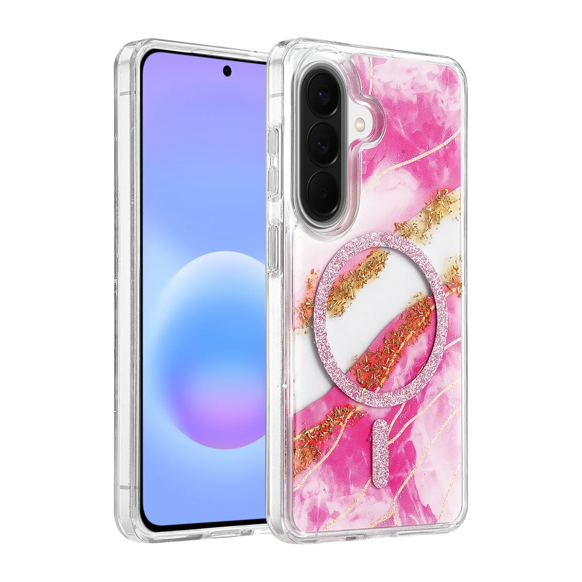 Onegif Samsung Galaxy A37 5G Lotus Simli Magsafe Kapak - Pembe Onegif Samsung Galaxy A37 5G Lotus Simli Magsafe Kapak - Pembe