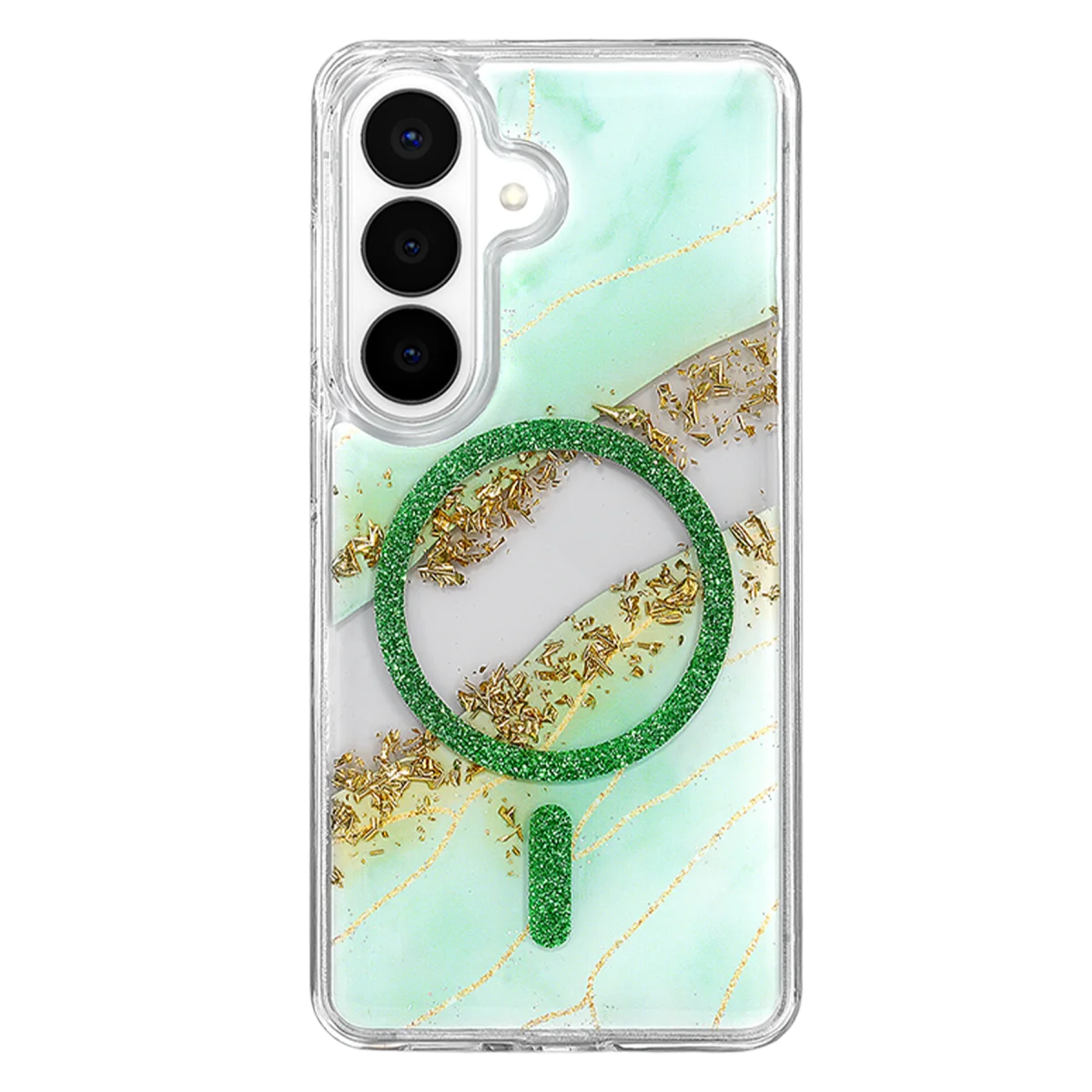 Onegif Samsung Galaxy S26 Lotus Simli Magsafe Kapak - Yeşil