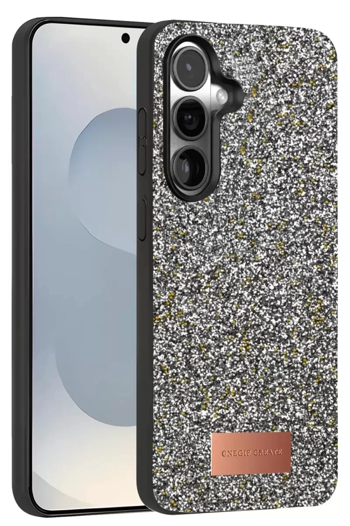 Onegif Samsung Galaxy S25 Plus Bright Simli Kapak - Gold