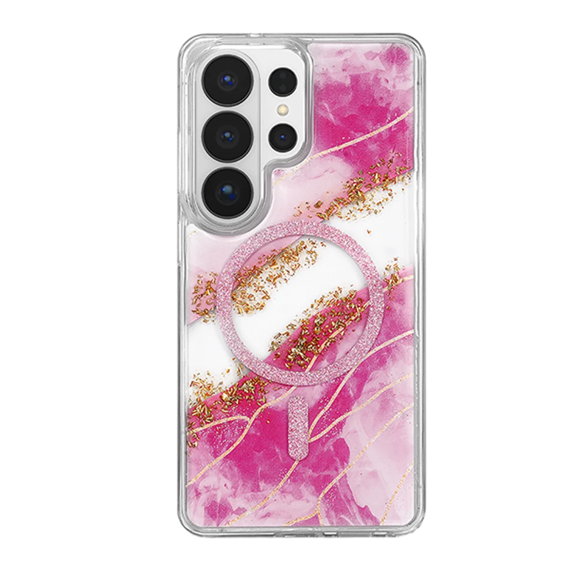 Onegif Samsung Galaxy S26 Ultra Lotus Simli Magsafe Kapak - Pembe Onegif Samsung Galaxy S26 Ultra Lotus Simli Magsafe Kapak - Pembe