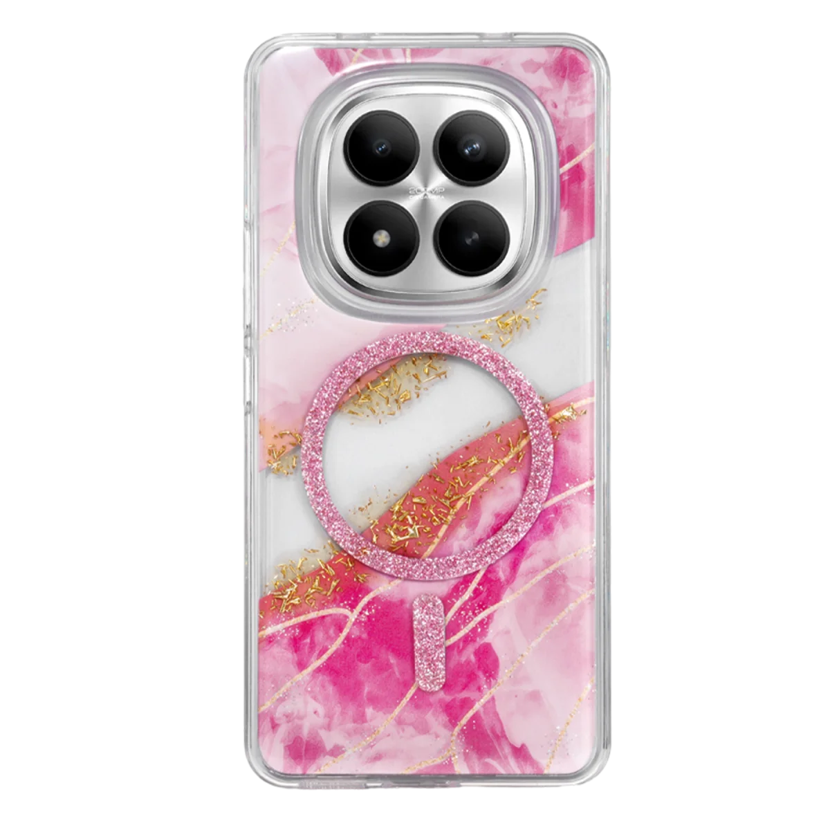 Onegif Xiaomi Redmi Note 15 4G Lotus Simli Magsafe Kapak - Pembe