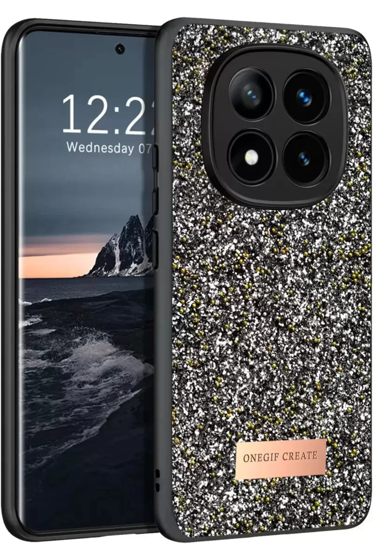 Onegif Xiaomi Redmi Note 14 Pro 4g Bright Simli Kapak - Gümüş