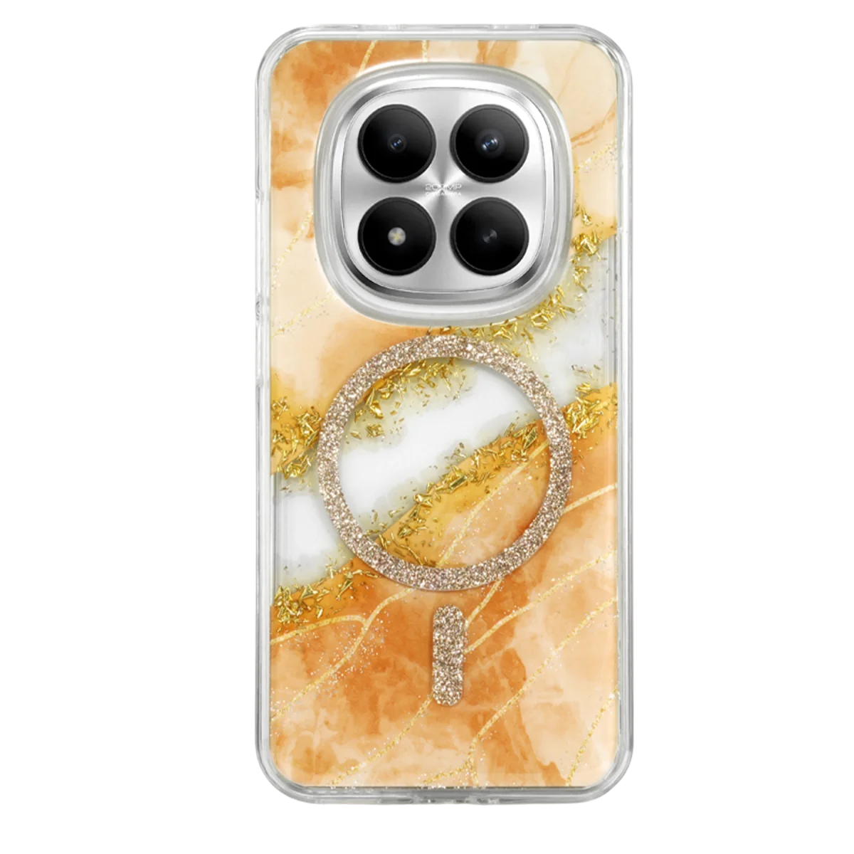 Onegif Xiaomi Redmi Note 15 Pro 5G Lotus Simli Magsafe Kapak - Turuncu