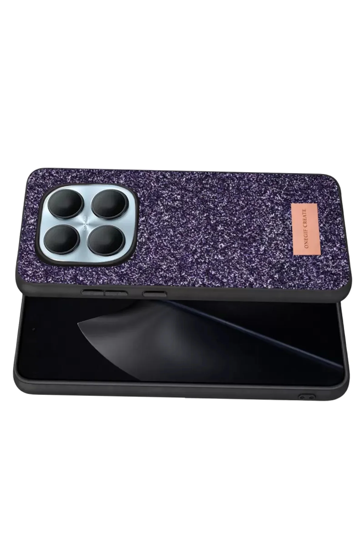 Onegif Xiaomi Redmi Note 15 Pro 5G Bright Simli Kapak - Derin Mor