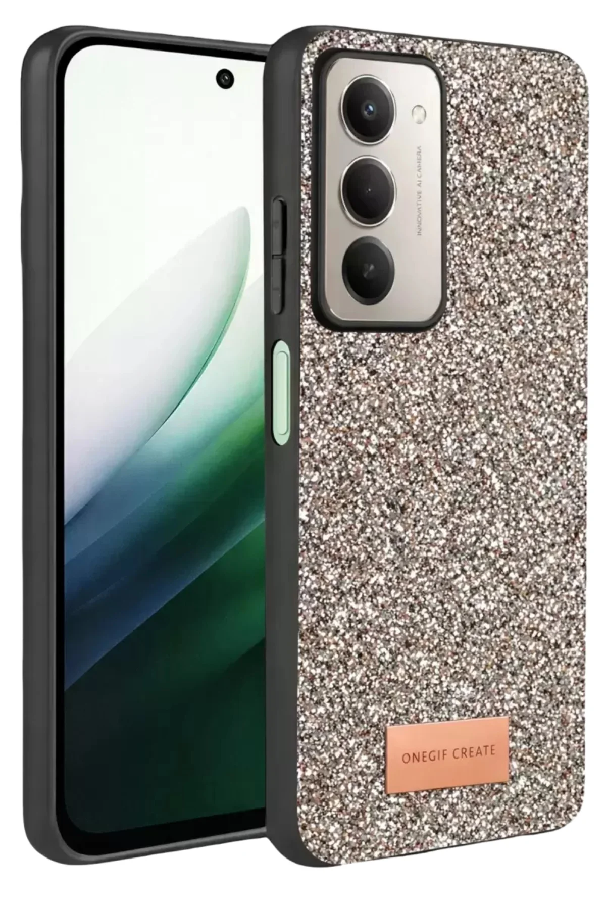 Onegif Xiaomi Redmi 15 4g Bright Simli Kapak - Gümüş