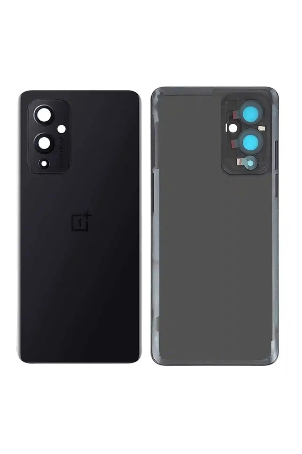 Oneplus 9 Arka Pil Batarya Kapağı Cam Kamera Lensli LE2110/LE115-Siyah Siyah