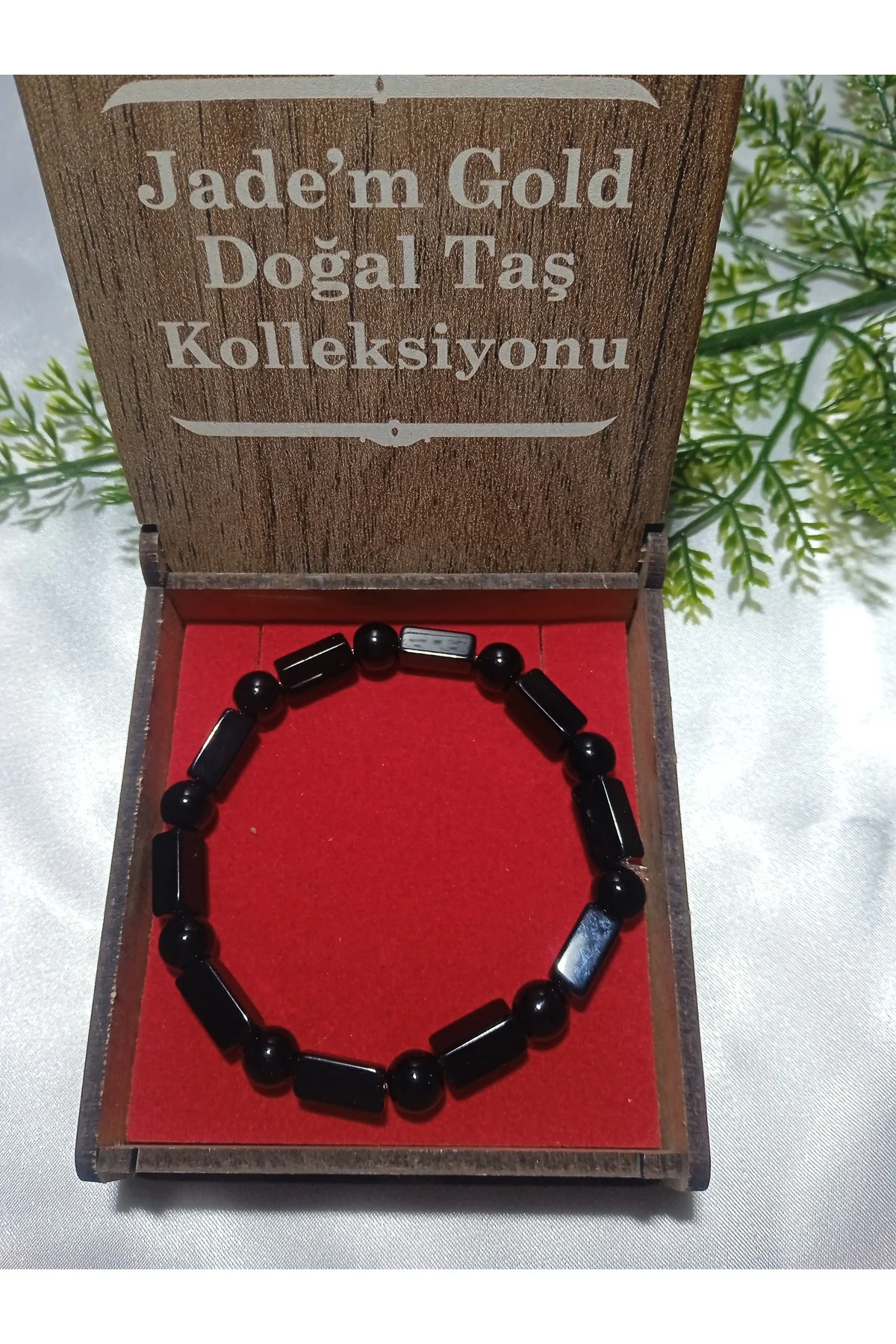 Oniks Kare Kesim Doğaltaş Bileklik