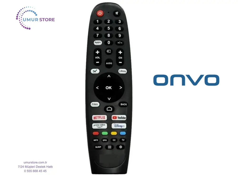 Onvo 40VL80F2F Uyumlu Smart Led Televizyon Kumandası-Mikrofonsuz
