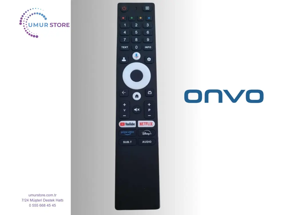 Onvo 50OVF9000UQ Mikrofonlu Google Smart Televizyon Kumandası