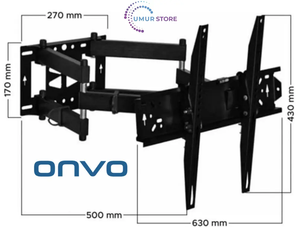 Onvo 65” inç Televizyon Uyumlu Hareketli Katlanabilir Duvar Askı Onvo 65” inç Televizyon Uyumlu Hareketli Katlanabilir Duvar Askı