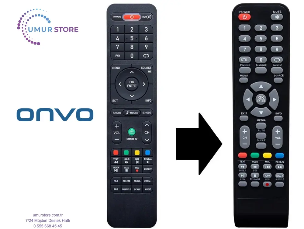 Onvo Android Smart LED Televizyon Kumandası – Eşdeğer