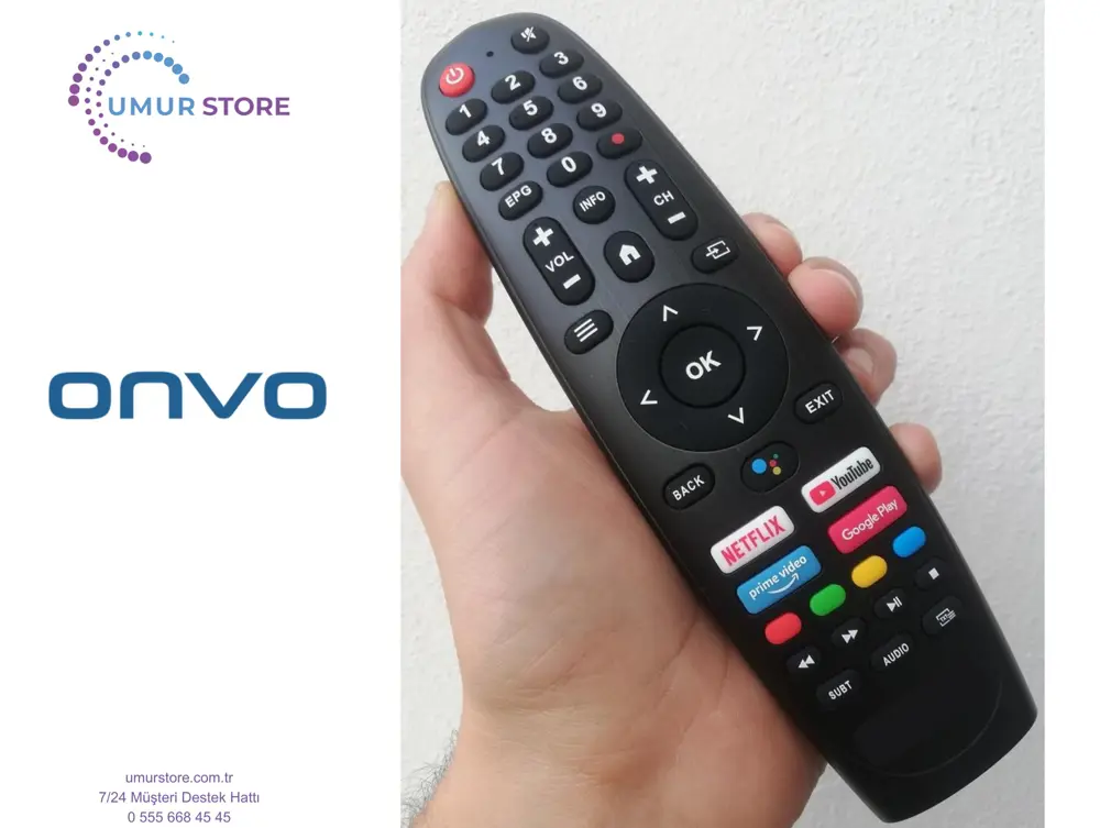Onvo OV75F950 Android Smart Televizyon Kumandası-Mikrofonsuz