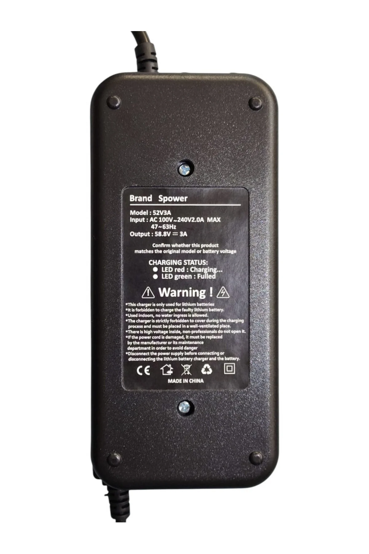 Onvo RX-4 52V 3A Şarj Cihazı (Output 58.8V)