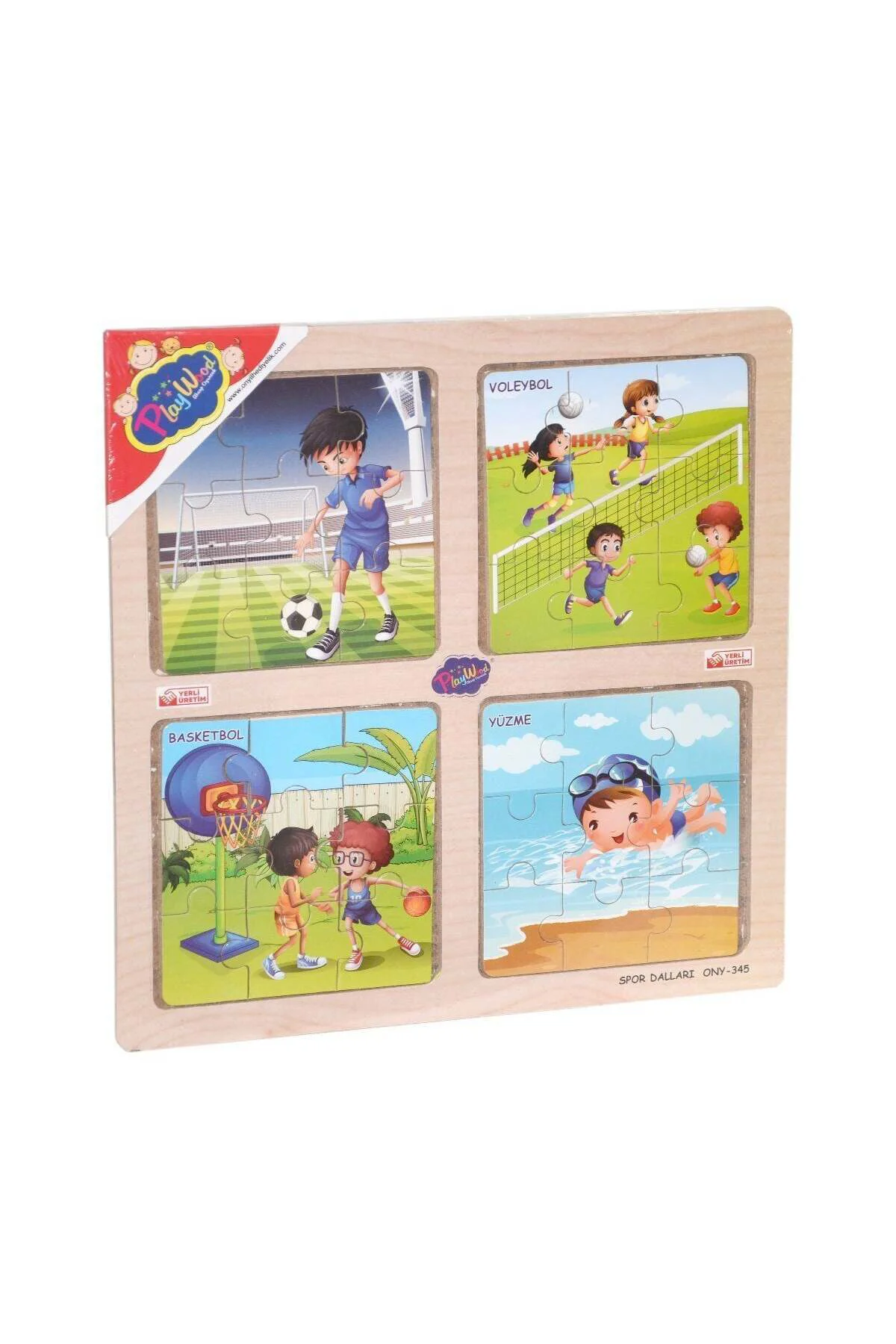Ony-343/344/345/346 Ahşap Eğitici 4'Lü Puzzle-Onyıl