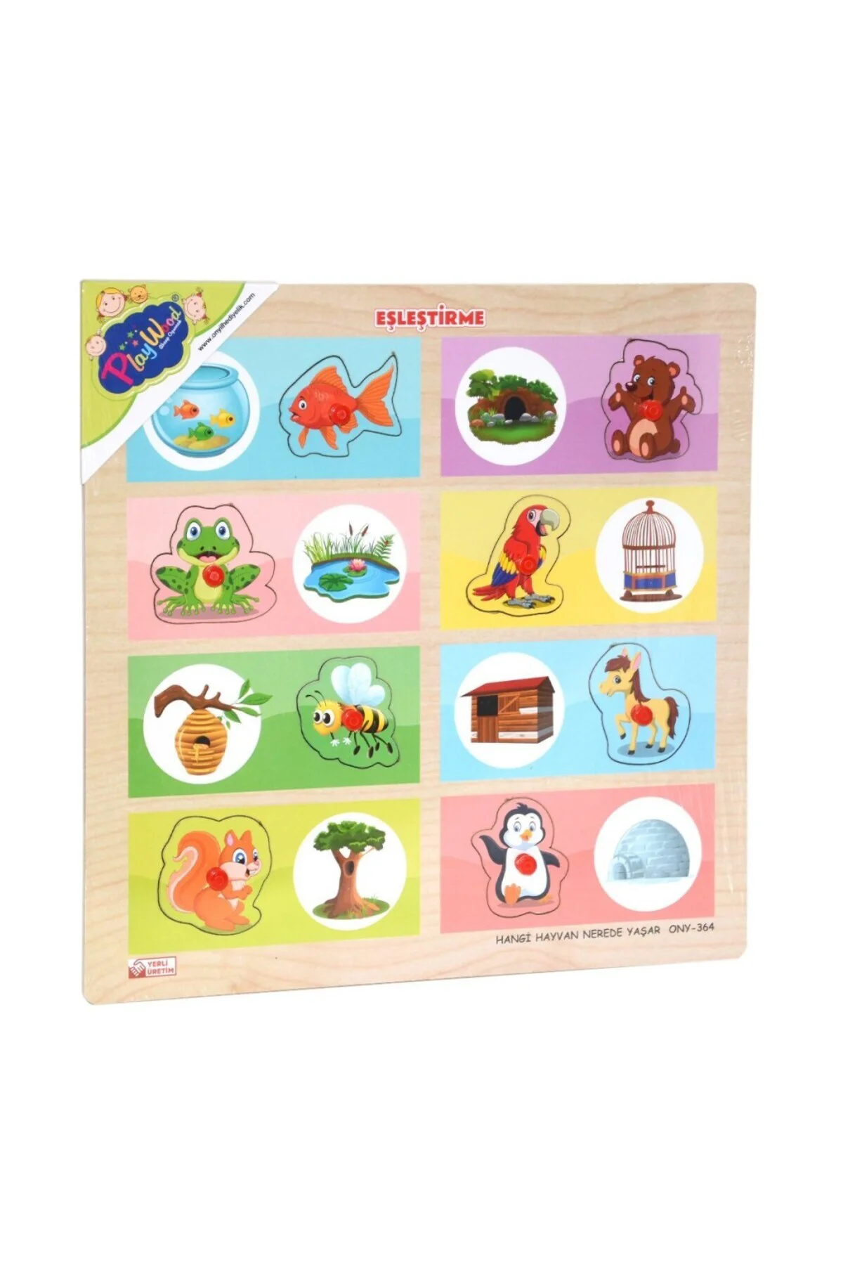 ONY-363-364 Ahşap Tutmalı Eşleştirme Hangi Hayvan Nerede Yaşar -Onyıl