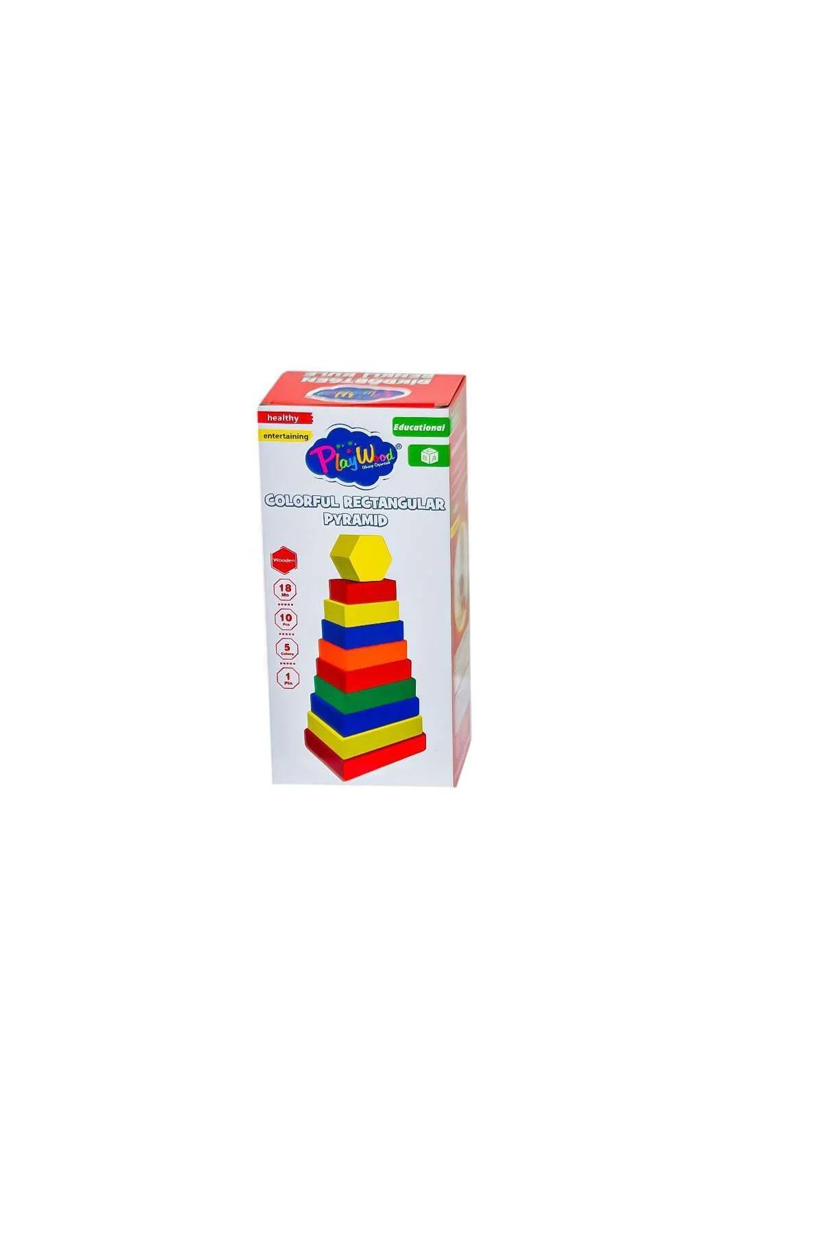 Ony-393 Ahşap Dikdörtgen Renkli Kule- Onyıl Oyuncak