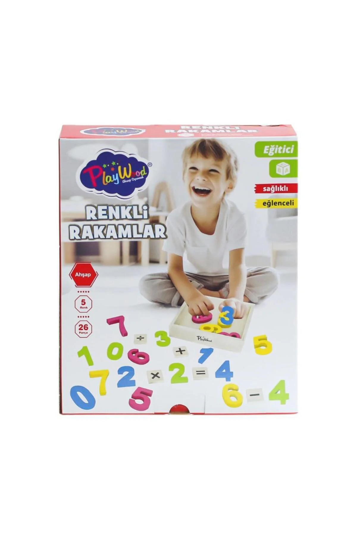 ONY-401 Ahşap Renkli Rakamlar 26 Parça -Onyıl Oyuncak