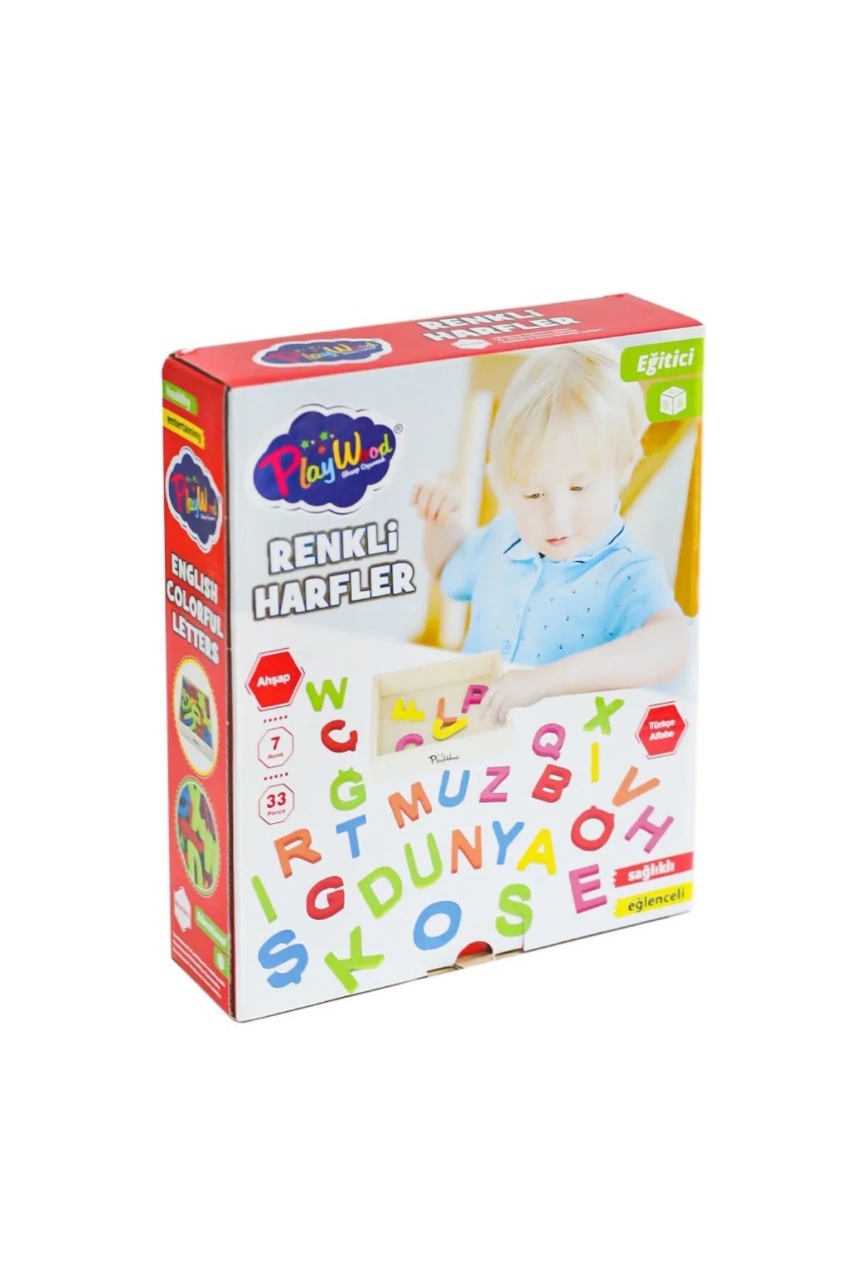 ONY-402 Ahşap Renkli Harfler 33 Parça -Onyıl Oyuncak