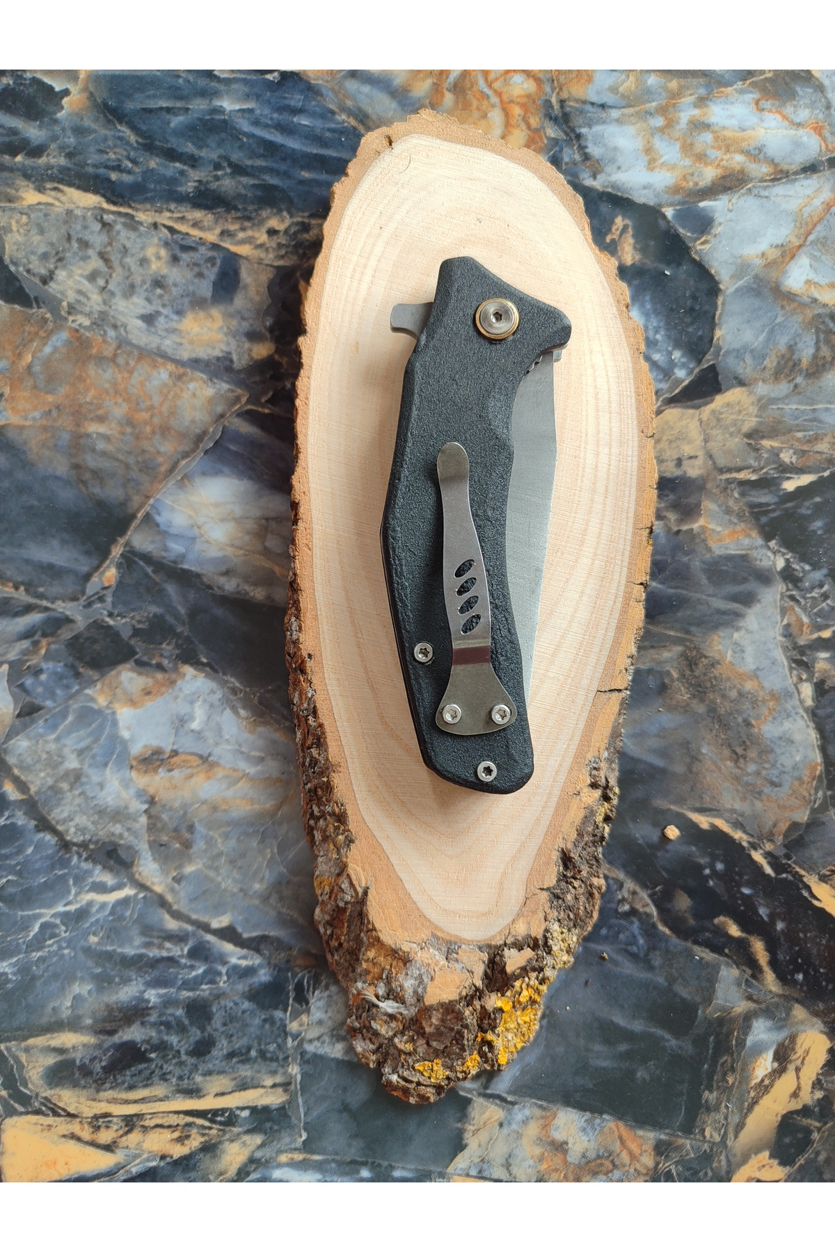 ONYX Çakı – Aslan Motifli Gümüş, İçten Kilitli, Kemer Klipsli, 21