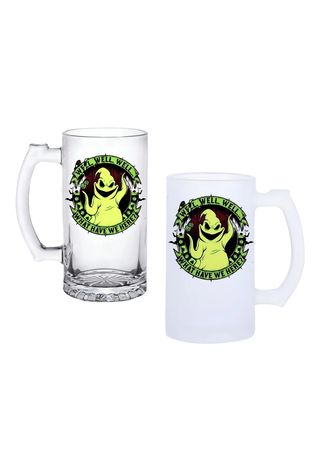 Oogie Boogie Kulplu Bira Bardağı Buzlu veya Şeffaf Seçenekli 0169