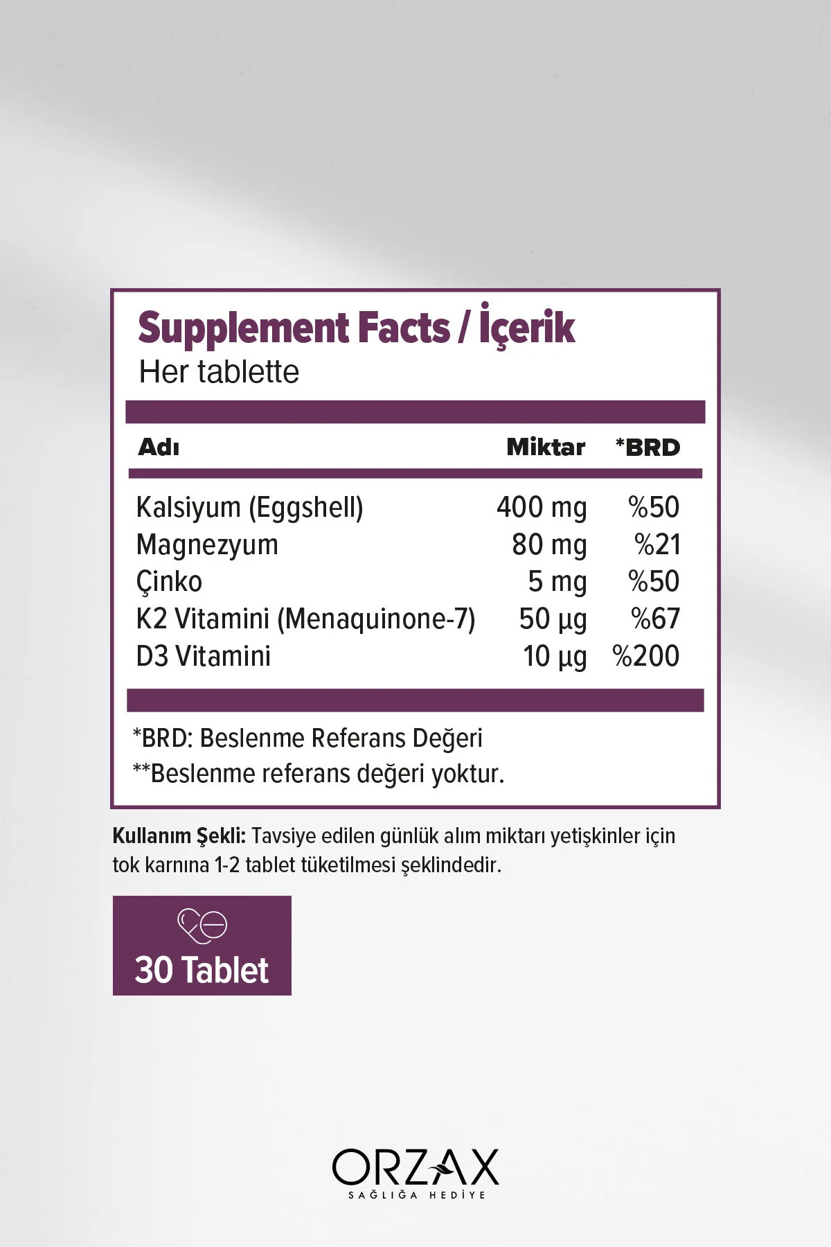 OP K2 Vitamini + Kompleks Formül 30 Tablet