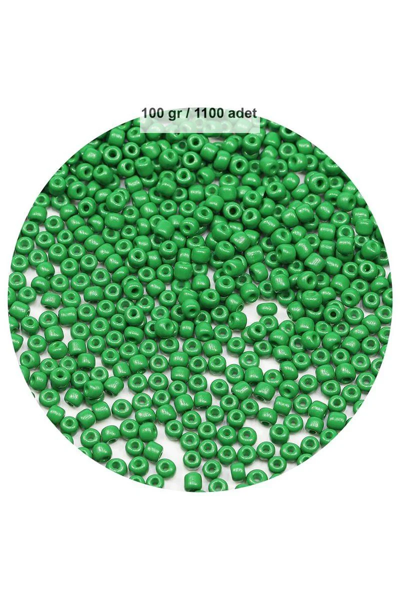 Opak Yeşil Cam Boncuk 4mm – 1100 Adet / 100g, Oya Yazma Bileklik ve Kolye Yapımı İçin Cam Tohum Boncuk Fiyatı, Yorumları ve Özellikleri