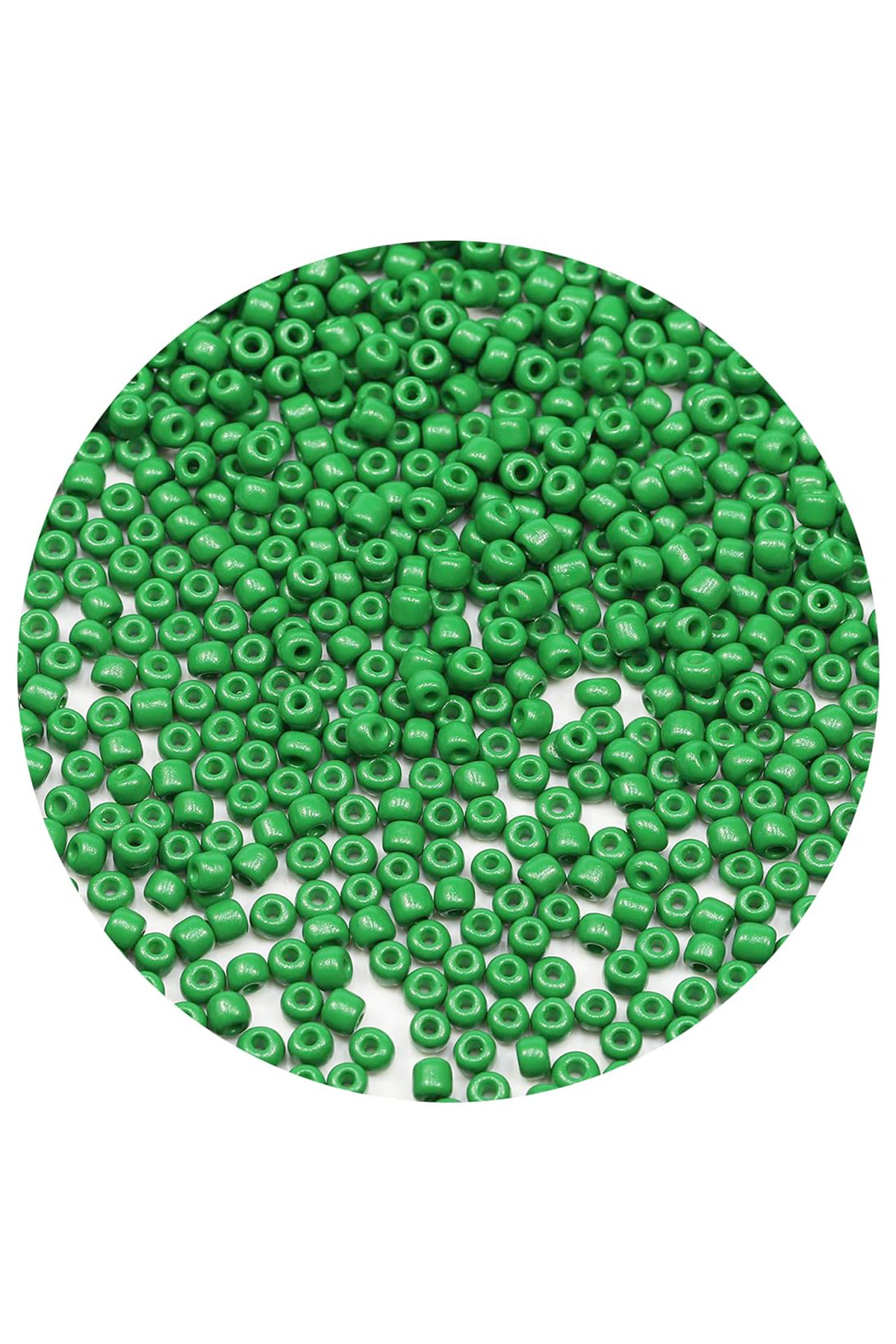 Opak Yeşil Renk 4 mm Yaklaşık 220 adet/20 gram Cam Boncuk Oya Yaz