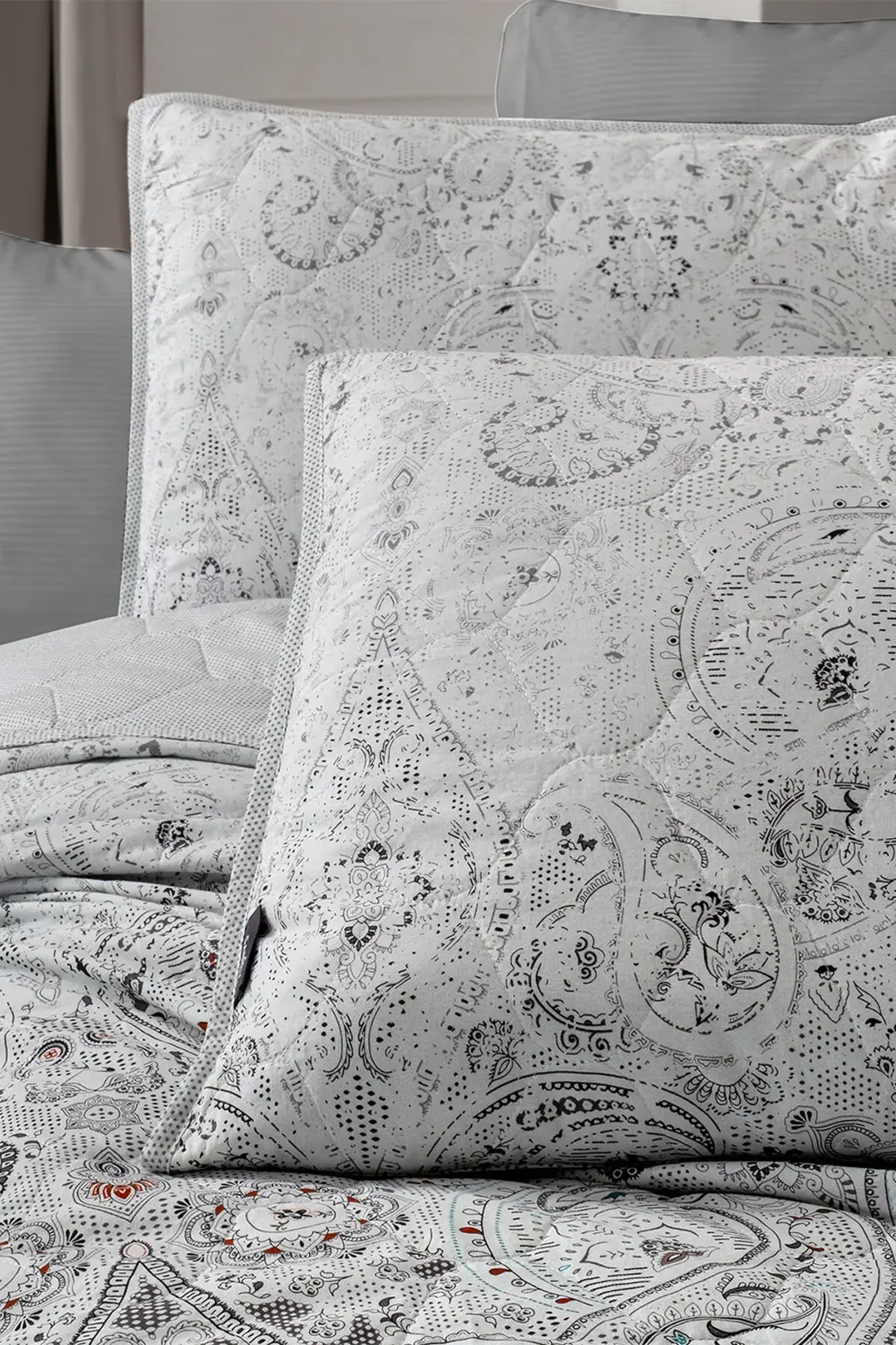 Opava Gri Mood Comfort Çift Kişilik %100 Pamuk Yatak Örtüsü Seti