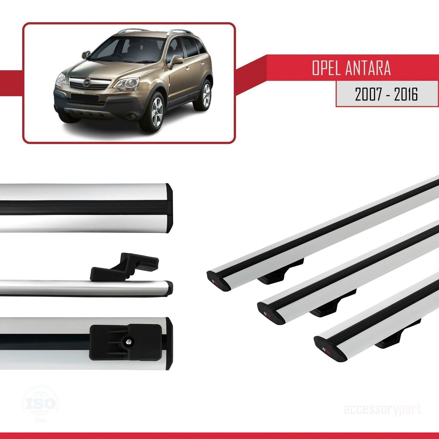 Opel Antara 2007-2016 Arası ile uyumlu Basic Model Ara Atkı Tavan