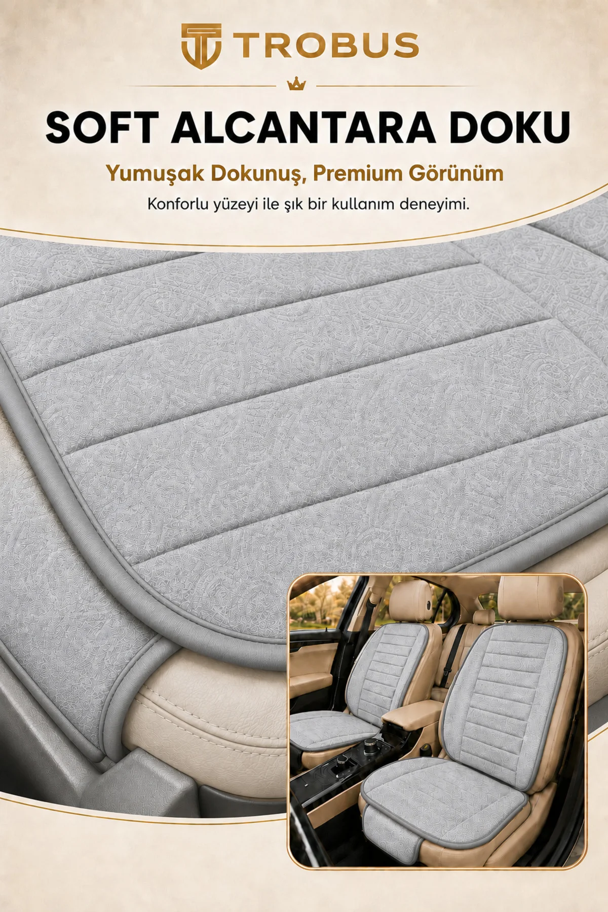 Opel Astra 2000-2004 Baby Face Soft Alcantara Çizgili 7'li Oto Koltuk Minderi Gri Fiyatı, Yorumları ve Özellikleri