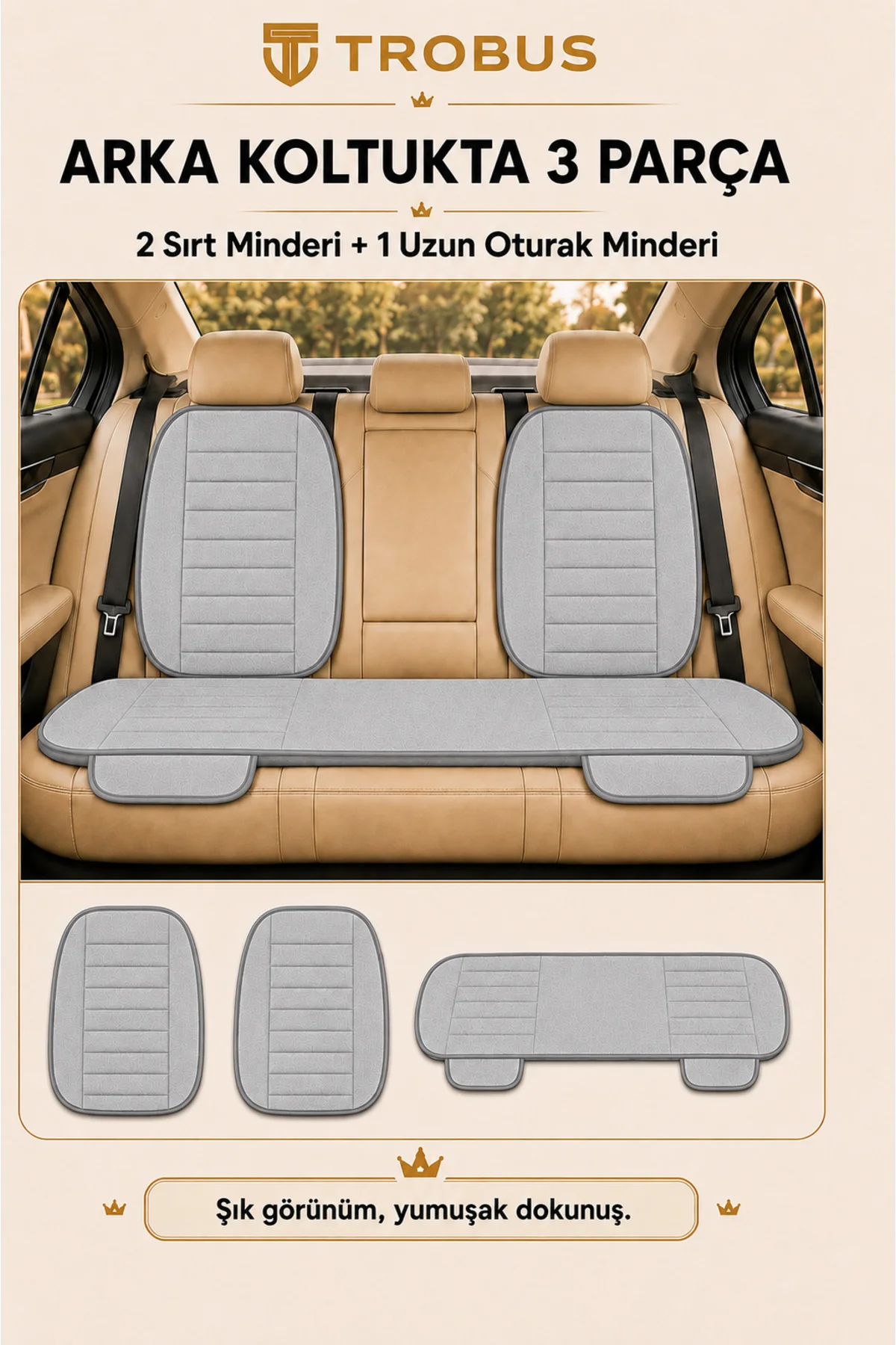 Opel Astra 2000-2004 Baby Face Soft Alcantara Çizgili 7'li Oto Koltuk Minderi Gri Fiyatı, Yorumları ve Özellikleri