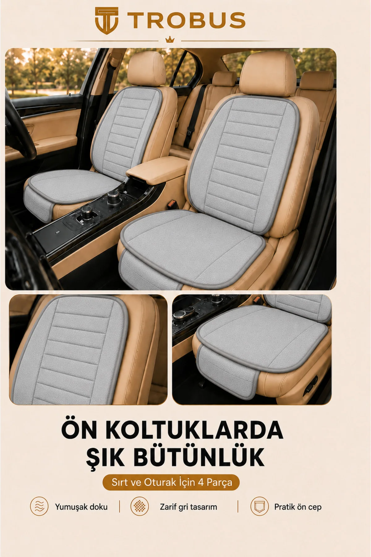 Opel Astra 2000-2004 Baby Face Soft Alcantara Çizgili 7'li Oto Koltuk Minderi Gri Fiyatı, Yorumları ve Özellikleri