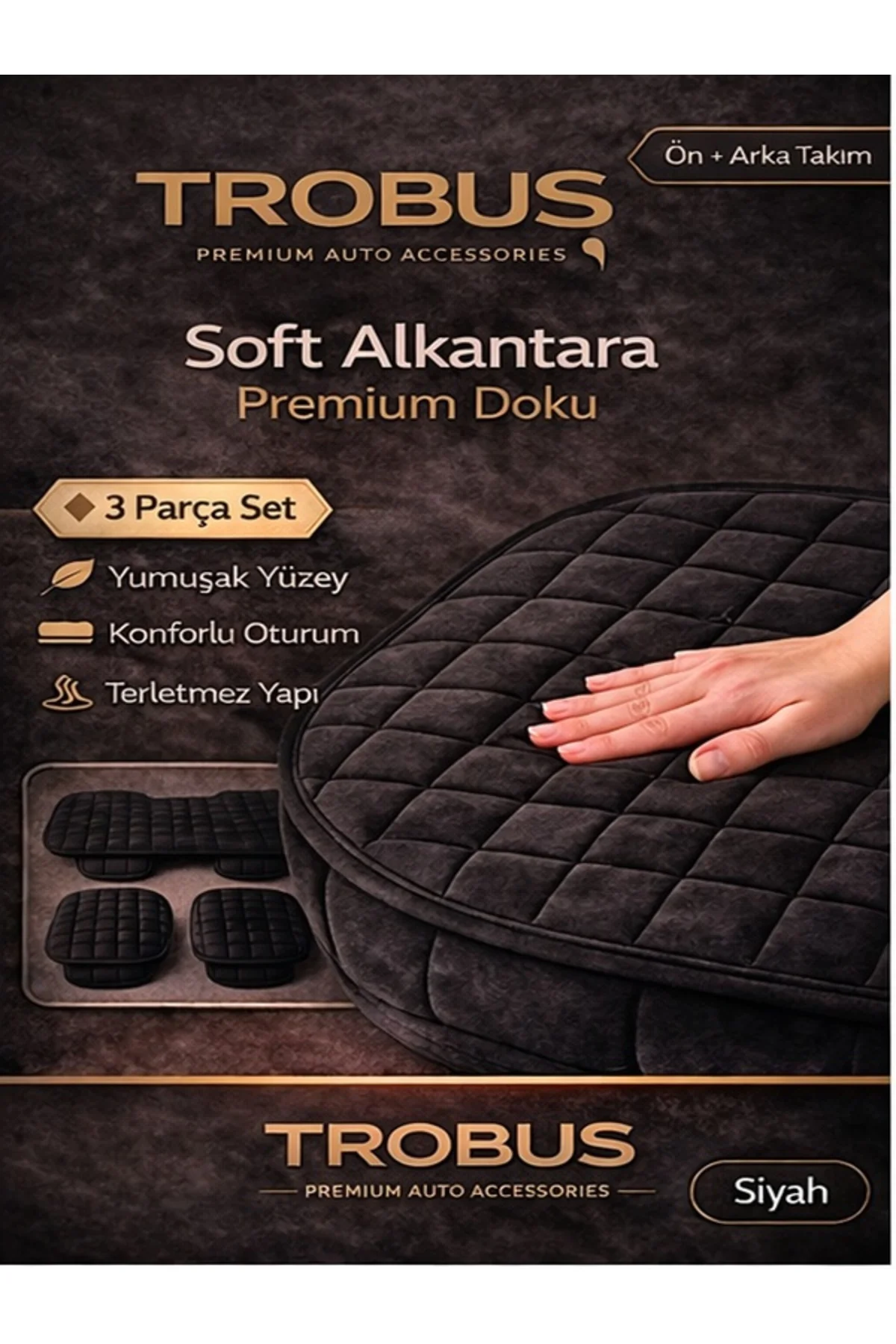 Opel Astra 2004 ve Sonrası Uyumlu Soft Alkantra Siyah 3'lü Oto Koltuk Minder Seti Fiyatı, Yorumları ve Özellikleri