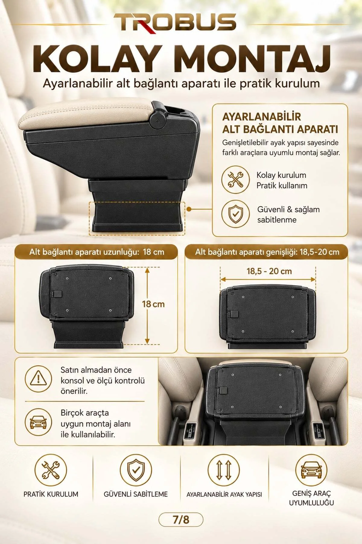 Opel Astra F 1991-1998 Uyumlu Ayarlanabilir Ayaklı Kolçak Kol Dayama Bardaklıklı Bej Siyah Opel Astra F 1991-1998 Uyumlu Ayarlanabilir Ayaklı Kolçak Kol Dayama Bardaklıklı Bej Siyah - Görsel 7