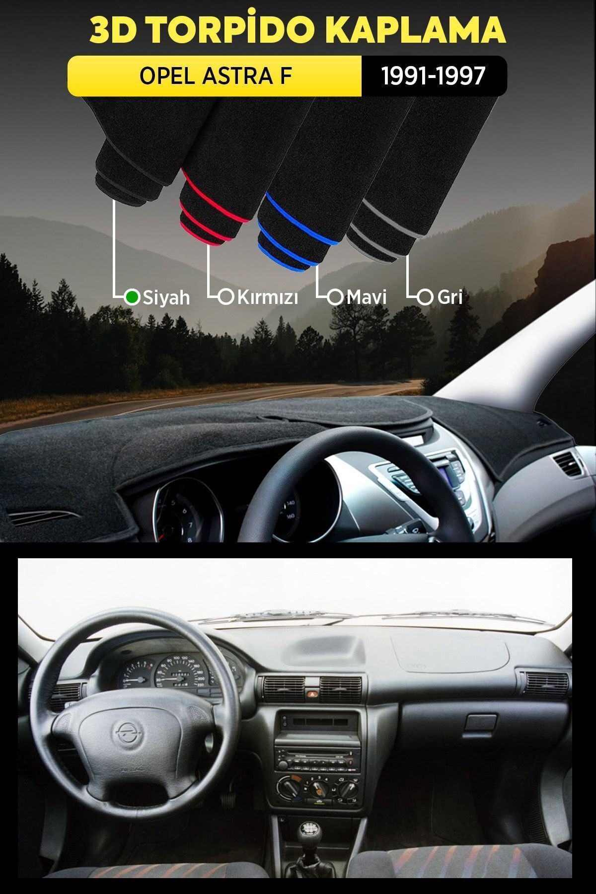 Opel Astra F (1991-1997) 3d Torpido Koruma Kılıfı - Ön Göğüs Kapl