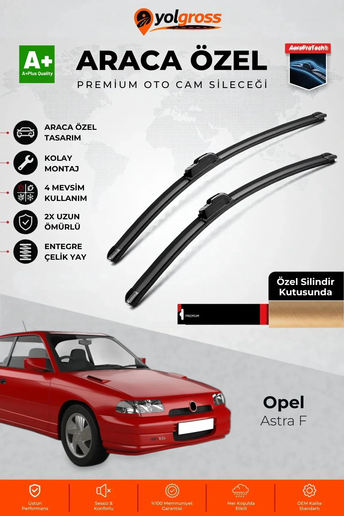 Opel Astra F Ön Cam Silecek Seti 1992-1998 Premium Araca Özel 45-45 Cm A+ Kalite