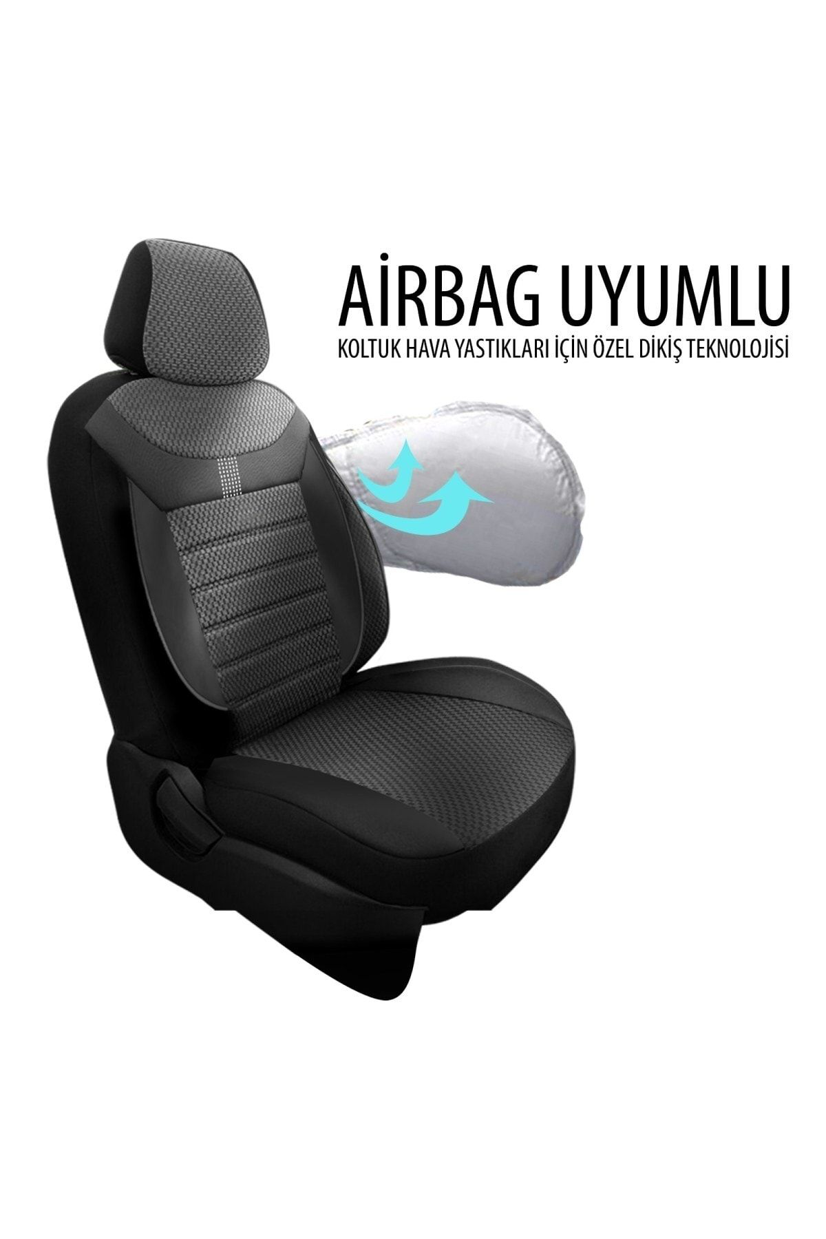 Opel Astra F Uyumlu Koltuk Kılıfı Stone Serisi - Siyah
