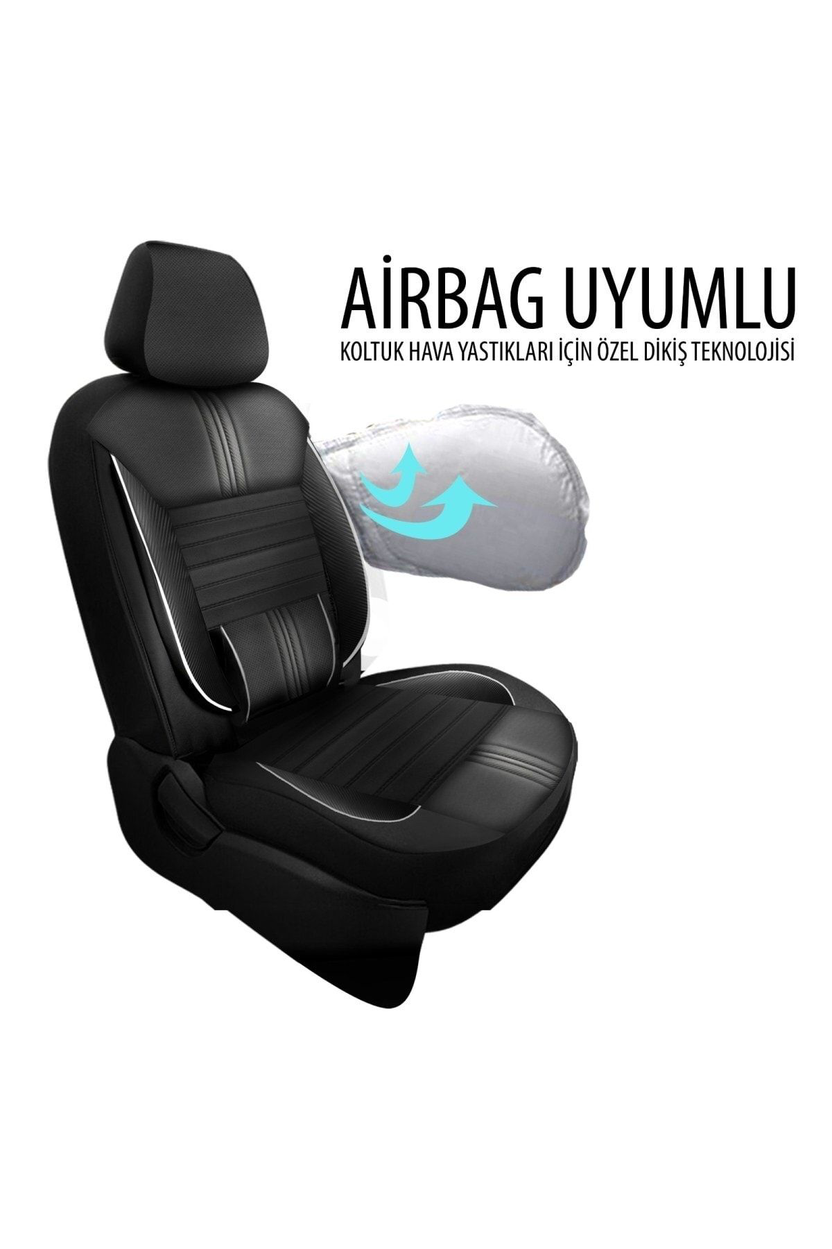 Opel Astra F Uyumlu Koltuk Kılıfı Titan Serisi Deri - Siyah