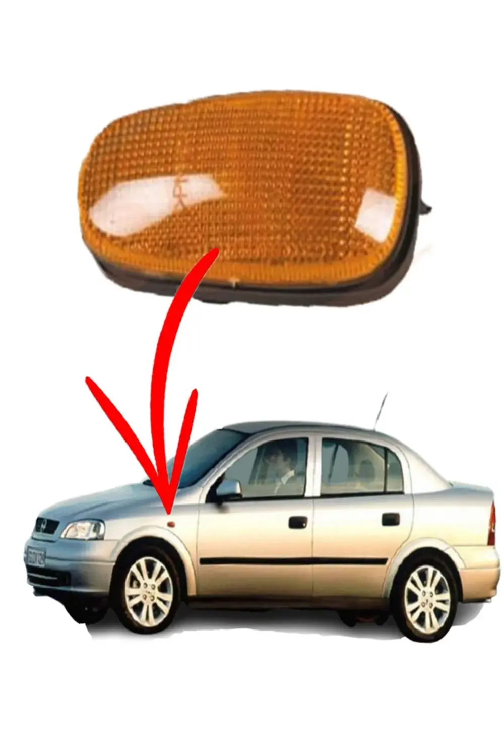 Opel Astra G Çamurluk Sinyal Lambası Sarı Sağ Ve Sol Uyumlu 1998