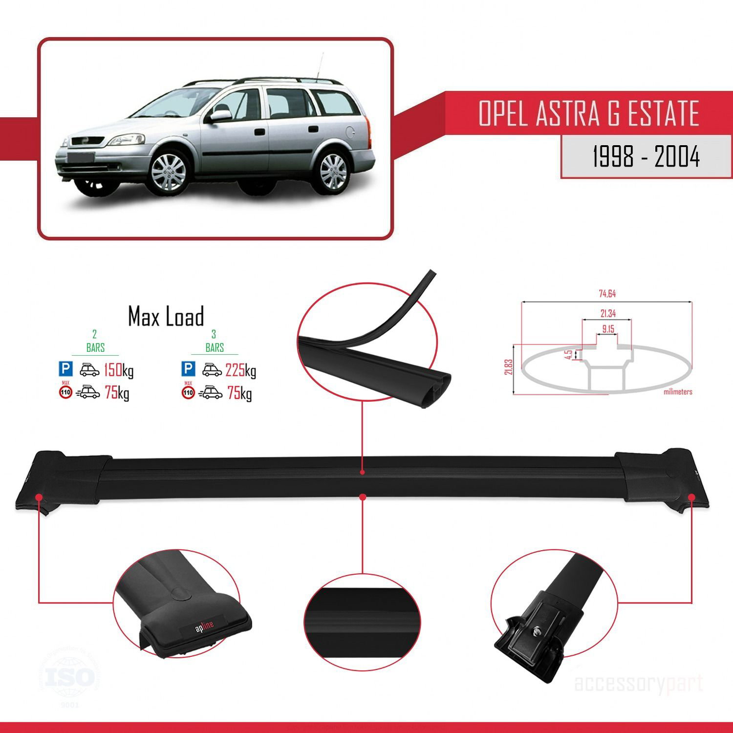 Opel Astra (G) SW 1998-2004 Arası ile uyumlu FLY Model Ara Atkı T