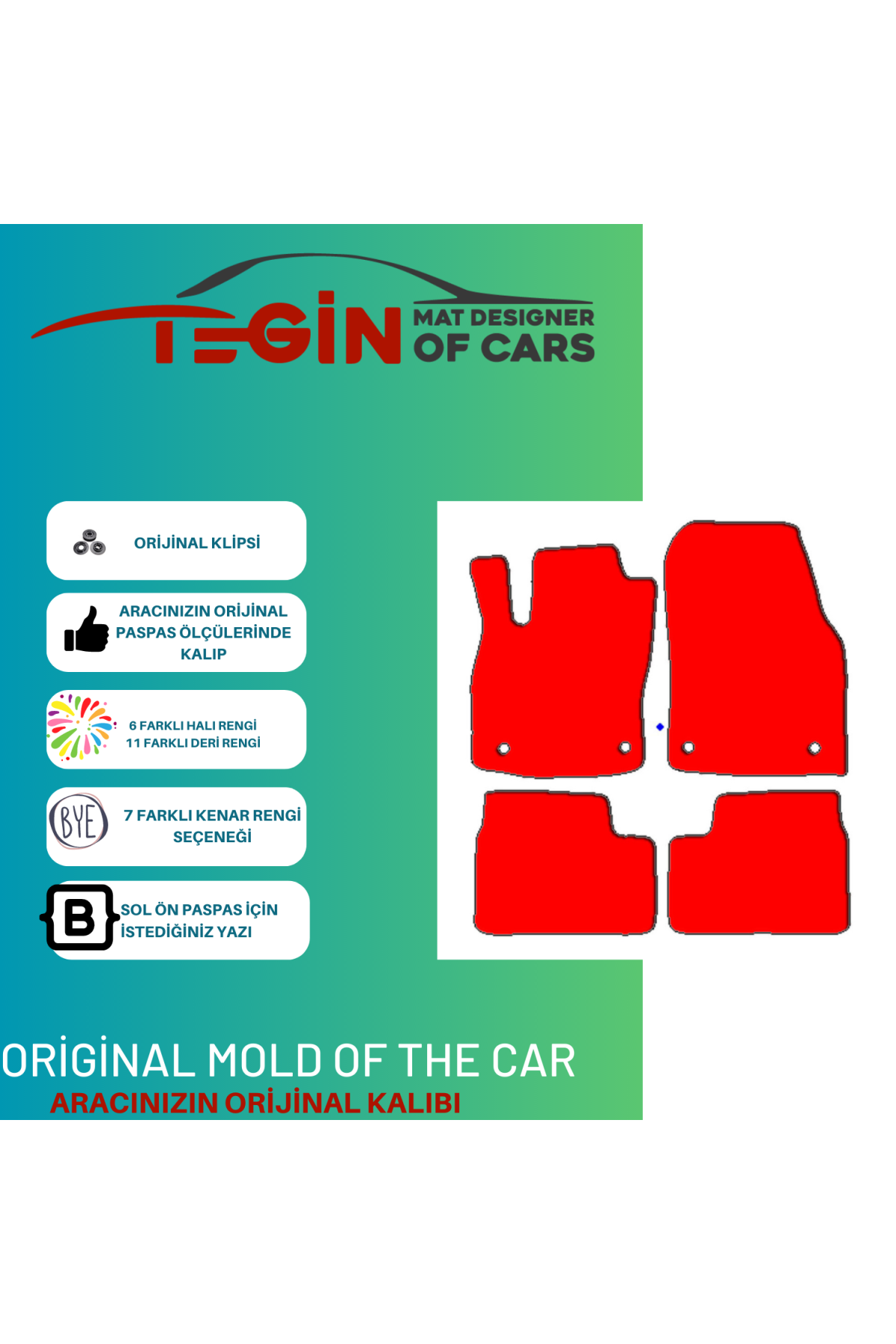 Opel Astra H 2004-2010 Hb Sedan Prime Siyah Deri Mavi Kenar Paspa