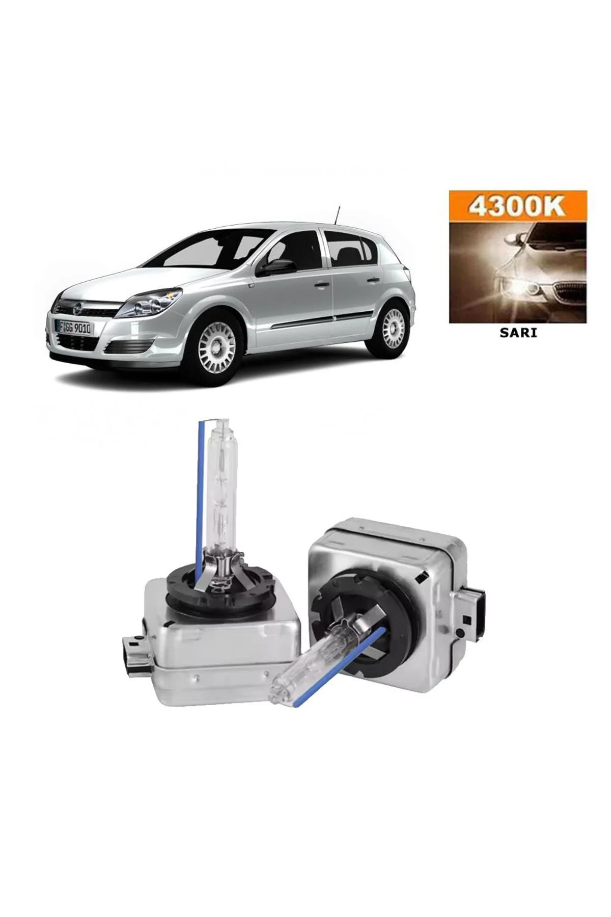 Opel Astra H Xenon D1S / D1R 4300K Sarı HID Xenon Ampul 2 Adet