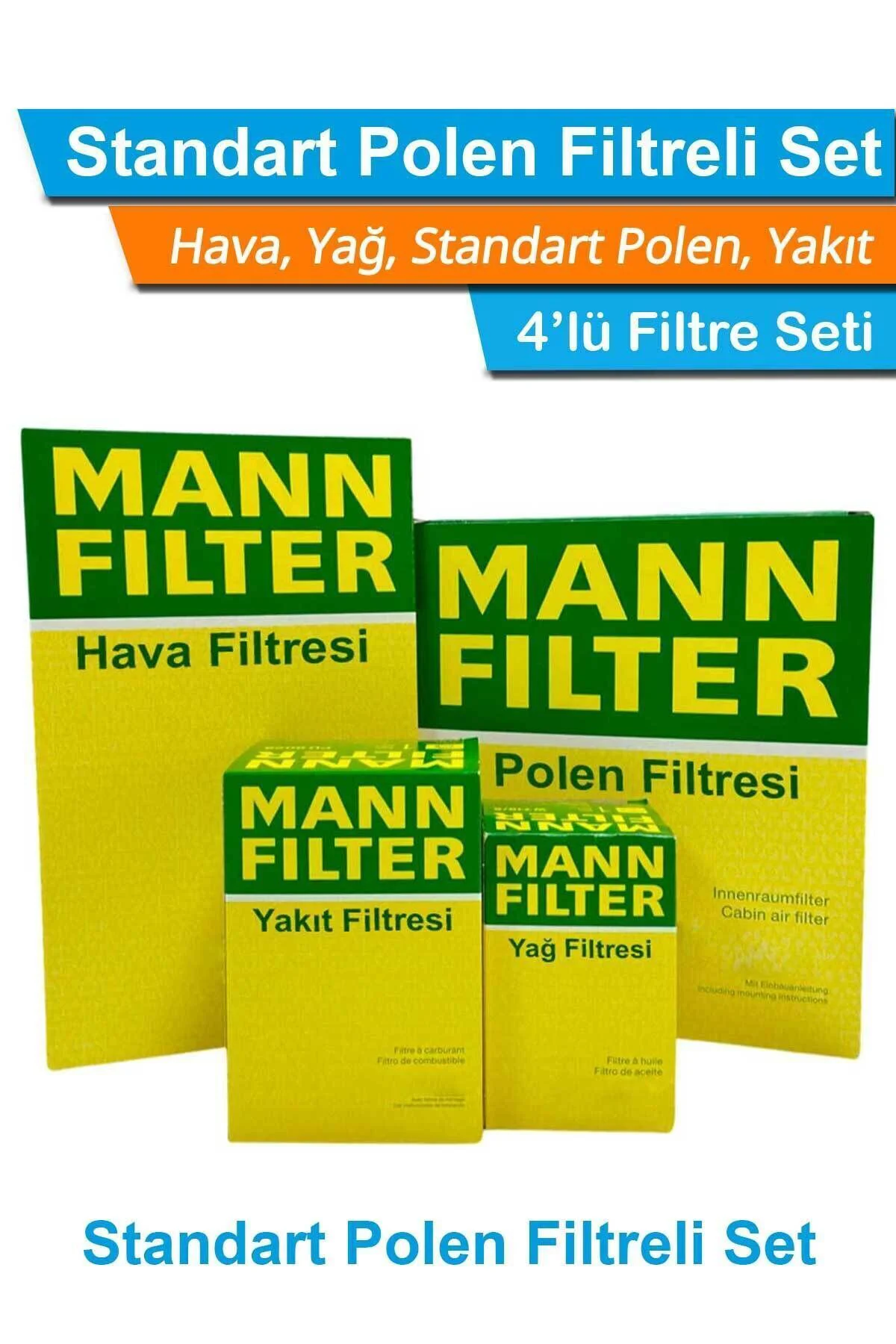Opel Astra J 1.3 CDTi Dizel MANN Filtre Bakım Seti 2009-2015 Hava+Yağ+Yakıt+Standart Polen