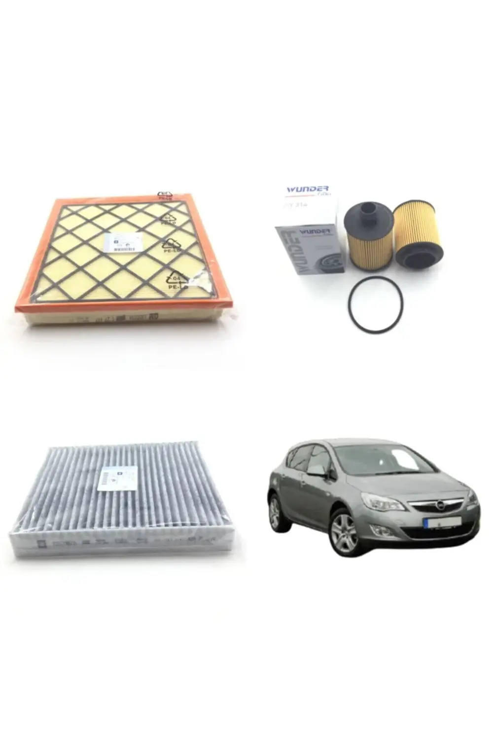 Opel Astra J 1.3 Ctdi Kw66 Gm Filtre Seti 2007-2011 pimli yağ fil