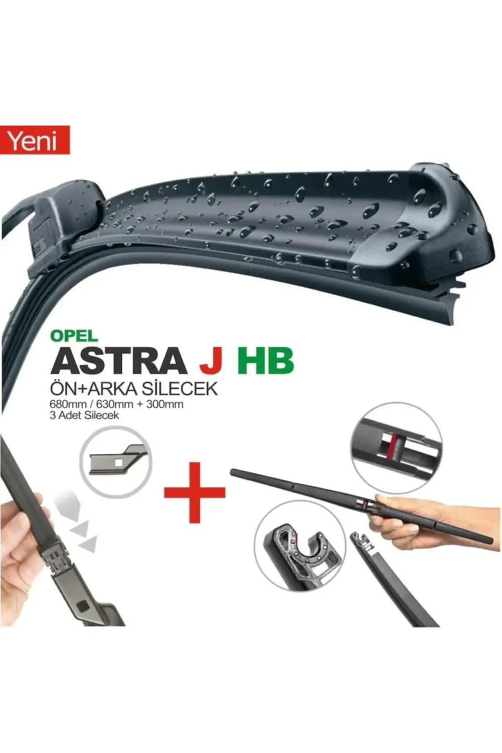 Opel Astra J Hatchback Ön Ve Arka Silecek Süpürge Seti 2009-2010-